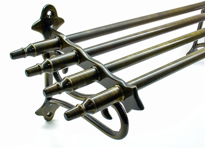 24" Solid Brass Parlor Car Rack