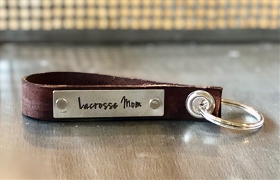 Lacrosse Mom -- Loop Leather Keychain (more colors)