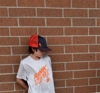 RINKTIME Tee - Grey and Orange - Only XS & S Left