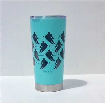 20.9 oz Hockey Player Travel Tumbler - MINT - SOLD OUT