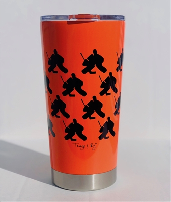 20.9 oz Hockey GOALIE Travel Tumbler - ORANGE - SOLD OUT