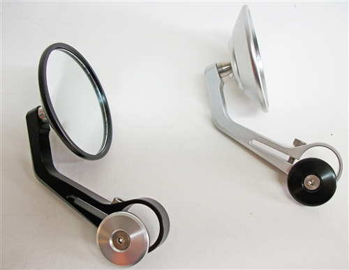 TEC Clamp-On CNC Round Bar End Mirrors WITH End Caps