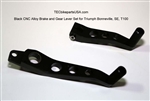 TEC Black CNC Alloy Brake and Gear Lever Set for Triumph Bonneville, SE, T100