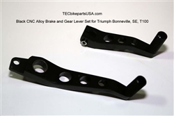 TEC Black CNC Alloy Brake and Gear Lever Set for Triumph Bonneville, SE, T100