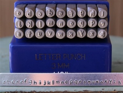 3mm Typewriter Font Metal Letter Alphabet Stamp Lowercase Set - SG-2L