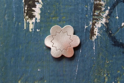 Pewter 7/8" Decorative Flower Metal Stamping Blank - 1 Piece - SG139.1439