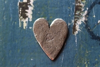 Pewter 1" x 1 3/8" Bedrock Heart Metal Stamping Blank - 1 Piece - SG139.1483