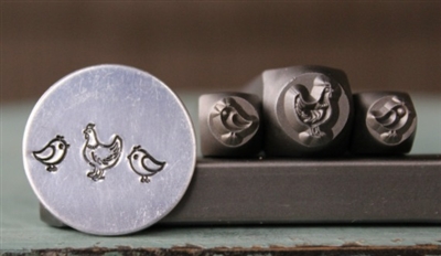Supply Guy Design - 8mm Mother Hen (Chicken) and (2) 5mm Chick Metal Design 3 Stamp Set - SGCH-1089185