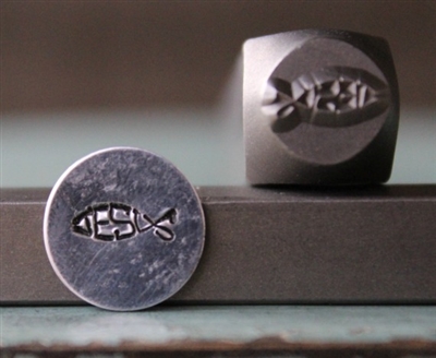 A Supply Guy Design - Jesus Word Fish Symbol Metal Design Stamp - SGCH-109