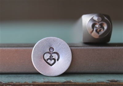 A Supply Guy Design - Mother and Baby Heart Metal Design Stamp - SGCH-148