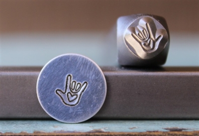 A Supply Guy Design - Sign Language I Love You Symbol Metal Design Stamp - SGCH-152