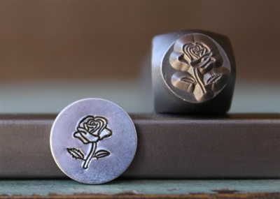 A Supply Guy Design - Rose Flower  Design Metal Design Stamp - SGCH-162