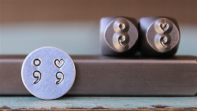 A Supply Guy Design - Semicolon and Heart Semicolon 2 Pack Metal Design Stamp Set - SGCH-166171