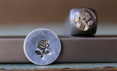 A Supply Guy Design - Rose Flower Design Metal Design Stamp - SGCH-173