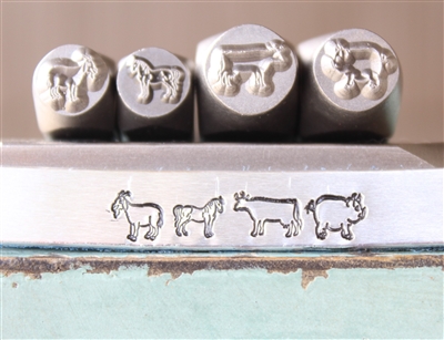 Brand New Supply Guy Design - 6mm/7mm/8mm Goat, Horse, Cow and Pig Metal Design 4 Stamp Set - SGCH-204459530572