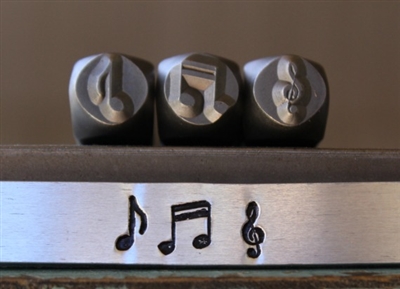 Brand New Supply Guy Design - 6mm Eighth Note, Double Bar Note and G Clef Music Note Metal Design 3 Stamp Set - SGCH-206207213