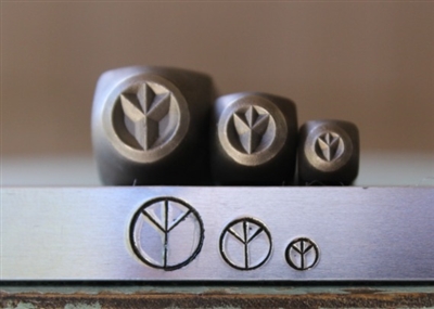 Brand New Supply Guy Design - 7mm, 5mm and 3mm Peace Sign Metal Design 3 Stamp Set - SGCH-214215216