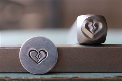 Brand New Supply Guy Design - 6mm Broken Heart Metal Design Stamp - SGCH-238