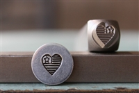 Brand New Supply Guy Design - 6mm Patriotic Heart Metal Design Stamp - SGCH-252
