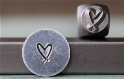 Brand New Supply Guy Design - 5mm Heart Crisscross Metal Design Stamp - SGCH-264