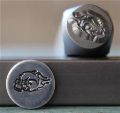 Brand New Supply Guy Design - 8mm Fire Skull Metal Design Stamp - SGCH-272
