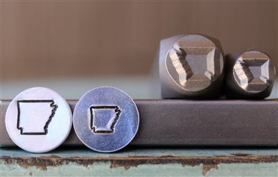 Brand New Supply Guy Design - Arkansas US State Metal Design Punch 2 Stamp Set - SGCH-326AR