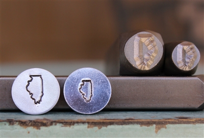 Brand New Supply Guy Design - Illinois US State Metal Design Punch 2 Stamp Set - SGCH-335IL