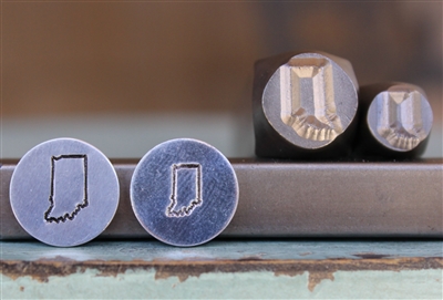 Brand New Supply Guy Design - Indiana US State Metal Design Punch 2 Stamp Set - SGCH-336IN