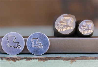 Brand New Supply Guy Design - Louisiana US State Metal Design Punch 2 Stamp Set - SGCH-340LA