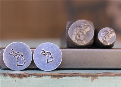 Brand New Supply Guy Design - Michigan US State Metal Design Punch 2 Stamp Set - SGCH-344MI