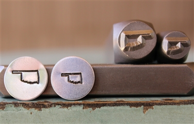 Brand New Supply Guy Design - Oklahoma US State Metal Design Punch 2 Stamp Set - SGCH-358OK