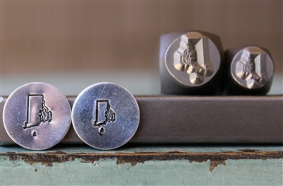 Brand New Supply Guy Design - Rhode Island US State Metal Design Punch 2 Stamp Set - SGCH-361RI