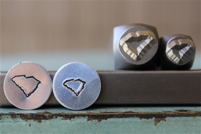Brand New Supply Guy Design - South Carolina US State Metal Design Punch 2 Stamp Set - SGCH-362SC