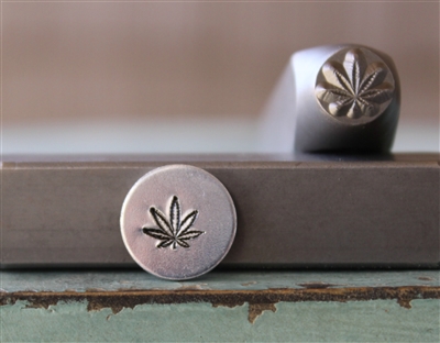 A Supply Guy Design - Large Hemp Pot Leaf Metal Design Stamp - SGCH-386
