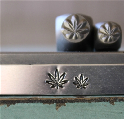 A Supply Guy Design - Large and Small Hemp Pot Leaf Metal Design Stamp - SGCH-386387