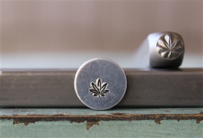 A Supply Guy Design - Small Hemp Pot Leaf Metal Design Stamp - SGCH-387