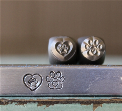 A Supply Guy Design - 6mm Dog Paw Heart Metal Design 2 Stamp Set - SGCH-399404