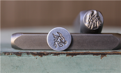 A Supply Guy Design - 8mm Dragon Head Metal Design Stamp - SGCH-444