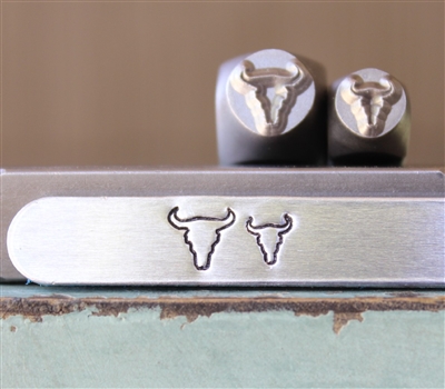 Brand New Supply Guy Design - 7mm and 5mm Texas Longhorn Metal Design 2 Stamp Set - SGCH-46154