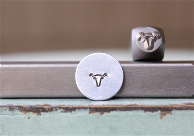 Brand New Supply Guy Design - 5mm Steer Head Texas Longhorn Metal Design Stamp - SGCH-475