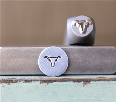 Brand New Supply Guy Design - 7mm Steer Head Texas Longhorn Metal Design Stamp - SGCH-476