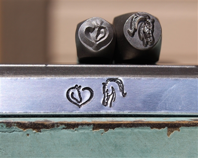 Brand New Supply Guy Design - 8mm Wild Horse Head  and 6mm Horse Heart Metal Design 2 Stamp Set - SGCH-551314