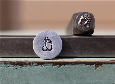 Brand New Supply Guy Design - 6mm Religious Praying Hands Symbol  Metal Design Stamp - SGCH-556