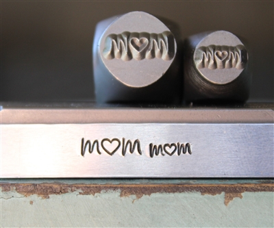 Brand New Supply Guy Design -3mm Tall and 2mm Tall Mom with Heart Word Metal Design 2 Stamp Set - SGCH-579581