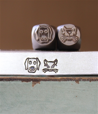 Brand New Supply Guy Design - 6mm Dog and Cat Face Metal Design 2 Stamp Set - SGCH-589562