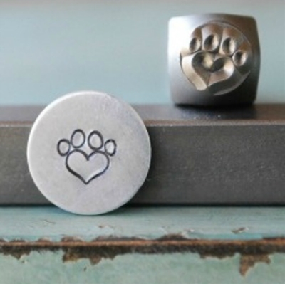 A Supply Guy Design - Dog Paw Heart Metal Design Stamp - SGCH-76