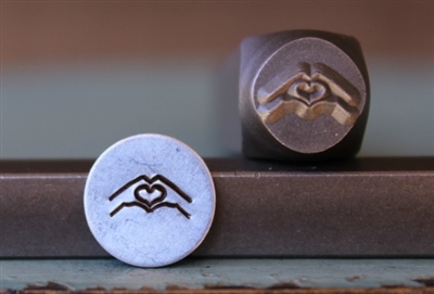 Brand New Supply Guy Design - Hands with Heart Metal Design Stamp - SGCH-83
