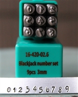 Brand New 3mm Blackjack Font Number Stamp Set - SGCH-BJN3MM