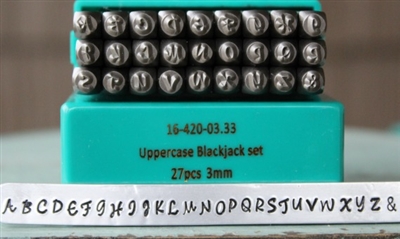 Brand New 3mm Blackjack Font Alphabet Letter Uppercase Stamp Set - SGCH-BJU3MM