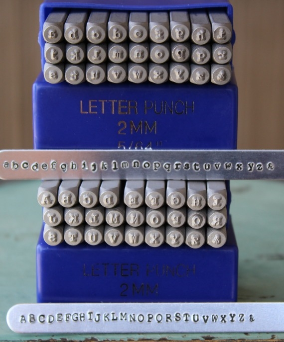2mm Typewriter Font Metal Letter Alphabet Stamp Combination Set